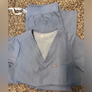 Denim blue Figs set medium/ medium tall